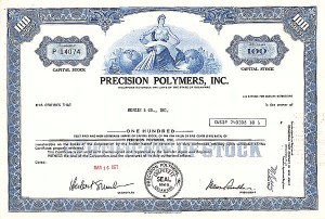 Precision Polymers, Inc - Stock Certificate