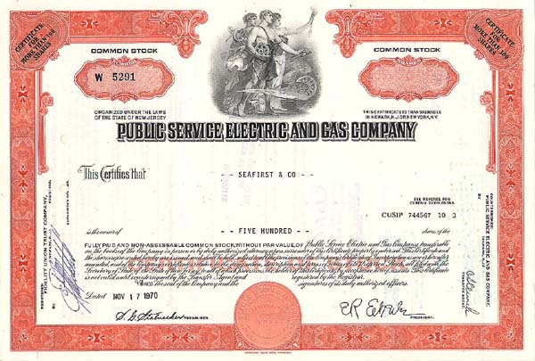Public Service Electric and Gas Co. - Stock Certificate