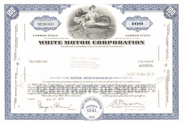 White Motor Corporation - Stock Certificate
