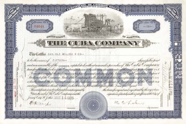 Cuba Co. - Stock Certificate