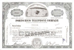 Porto Rico Telephone Company - Stock Certificate