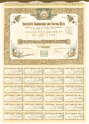 Societe Agricole Du Song-Ray - Stock Certificate