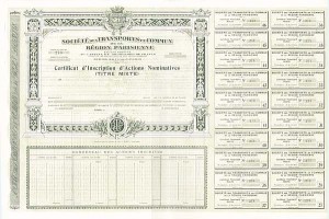 Societe Des Transports En Commun De La Region Parisienne - Stock Certificate