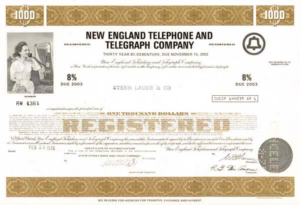 New England Telephone and Telegraph Co. - Bond