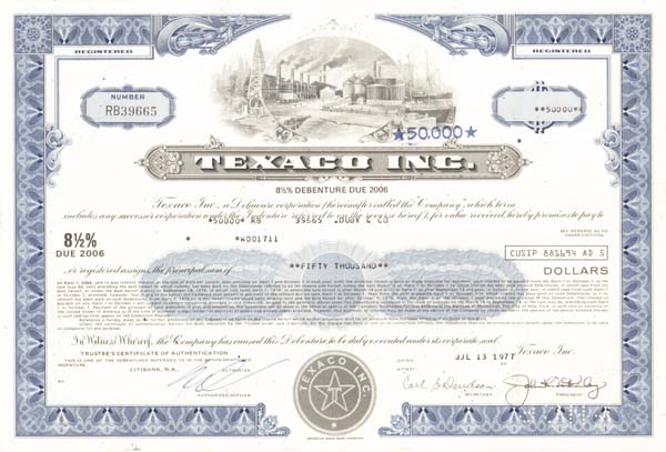 Texaco, Inc - Bond