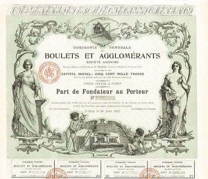 Compagnie Generale de Boulets Et Agglomerants - Stock Certificate