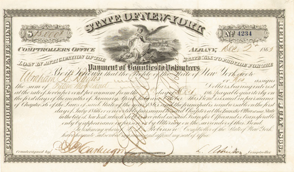 State of New York-Various Denominations Bounty Bond