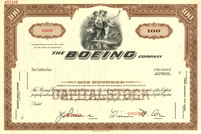 Boeing Co. - Stock Certificate