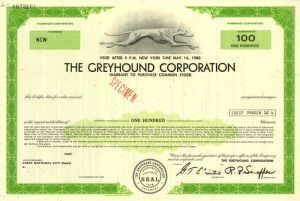 Greyhound Corporation - Specimen Stock Certificate