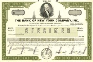Bank of New York Co. - Stock Certificate