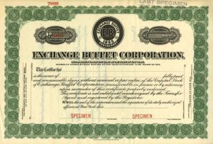 Exchange Buffet Corporation - Stock Certificate
