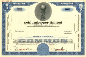 Schlumberger Limited - Specimen Stock Certificate