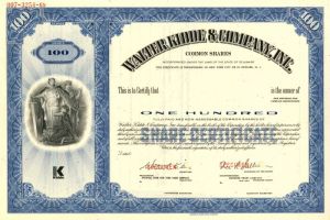 Walter Kidde and Co., Inc. - Stock Certificate