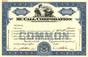 McCall Corporation - Stock Certificate