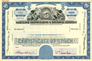 Maryland Shipbuilding and Drydock Co. - Stock Certificate