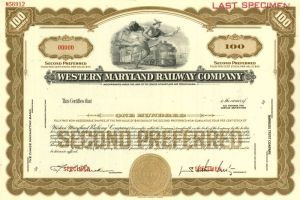 Western Maryland Railway Co. - Specimen Stock Certificate