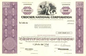Crocker National Corporation - Stock Certificate