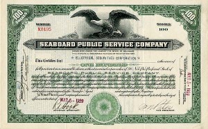 Seaboard Public Service Co. - Utility Stock Certificate