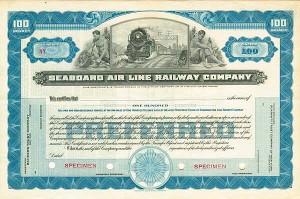 Seaboard Air Line Railway - Specimen Railroad Stock Certificate
