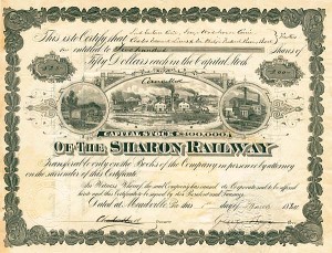 Sharon Railway - Stock Certificate