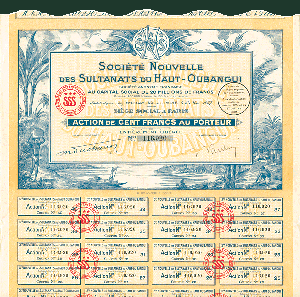 Societe Nouvelle Des Sultanats Du Haut-Oubangui - Stock Certificate