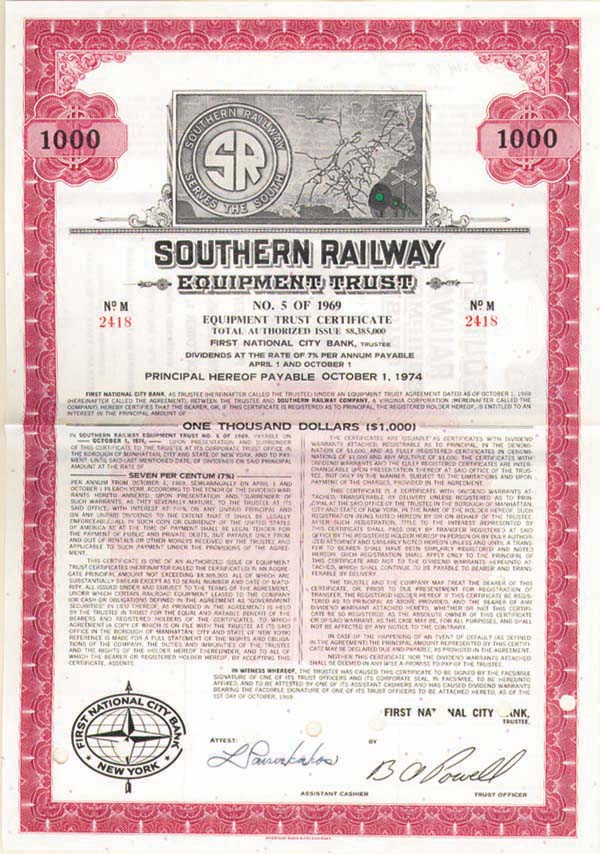 Southern Railway Equipment Trust - Bond