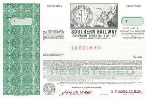 Southern Railway Equipment Trust - Specimen Bond