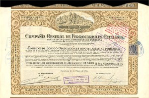 Compania General De Ferrocarriles Catalanes - 50 Pesetas - Bond