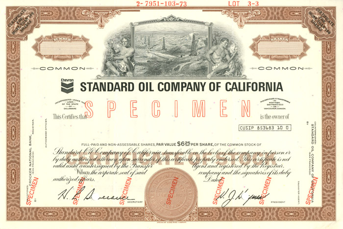 Caldor Specimen Stock Certificate 