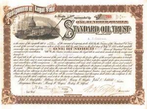 Henry M. Flagler, W. H. Tilford and A. J. Cassatt - 1895 dated Standard Oil Trust Stock Certificate