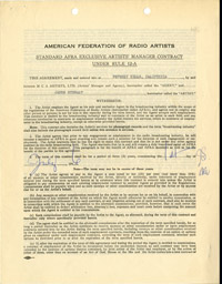 Jimmy Stewart Represenation Contract - SOLD