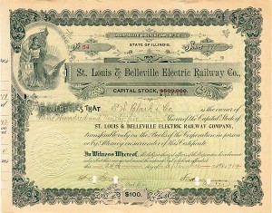St. Louis and Belleville Electric Railway - Stock Certificate