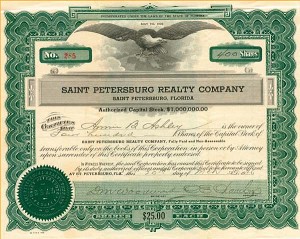 Saint Petersburg Realty Company - Stock Certificate