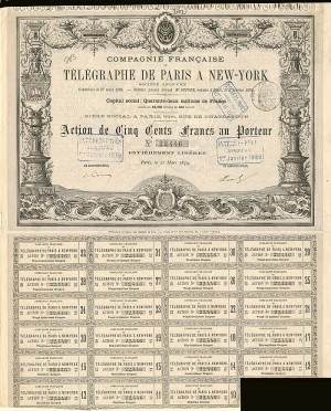 Compagnie Francaise Du Telegraphe De Paris A New-York