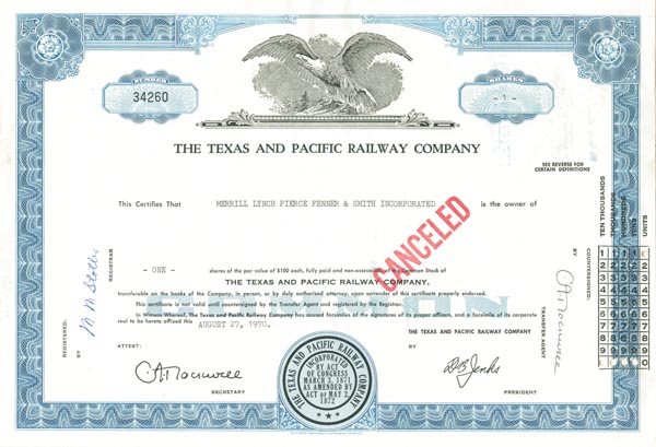 Texas and Pacific Railway Co.