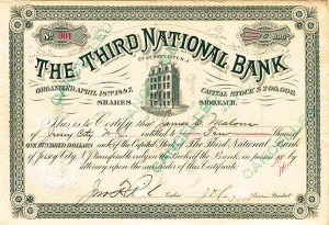 Third National Bank - Stock Certificate