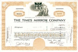 Times Mirror Company - Stock Certificate