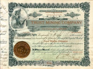 Trust Mining Co. - Stock Certificate