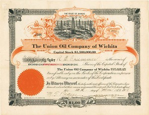 Union Oil Company of Wichita, Kansas - Stock Certificate