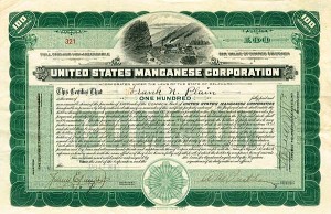 United States Manganese Corporation - Stock Certificate