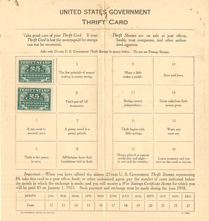 United States Government Thrift Card