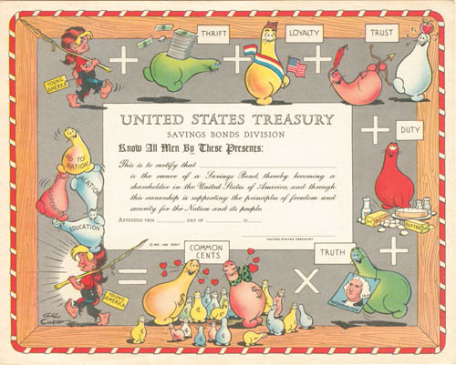 United States Treasury - Al Capp Certificate