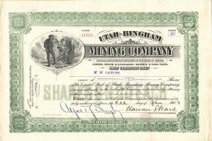 Utah-Bingham Mining Co. - Stock Certificate