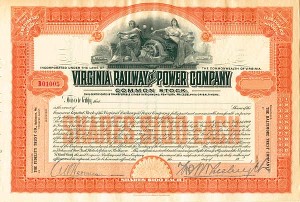 Virginia Railway and Power Co. - Stock Certificate