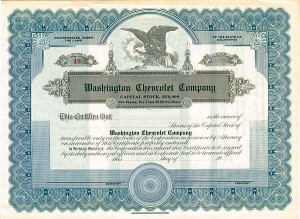 Washington Chevrolet Co. - Stock Certificate