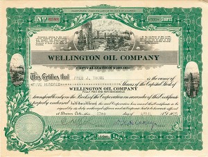 Wellington Oil Co. - Stock Certificate