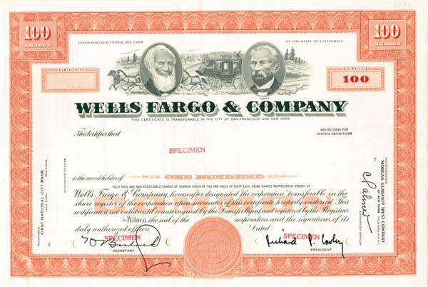 Wells Fargo and Co. - Stock Certificate