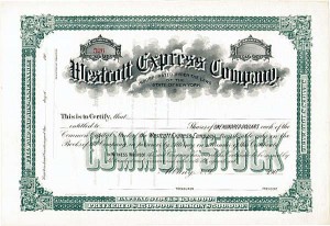 Westcott Express Co. - Unissued Stock Certificate