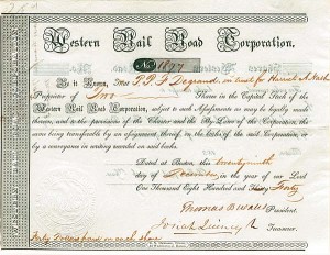 Western Railroad Corporation signed by Josiah Quincy