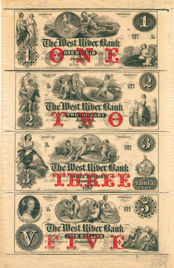 The West River Bank Uncut Obsolete Sheet - Broken Bank Notes